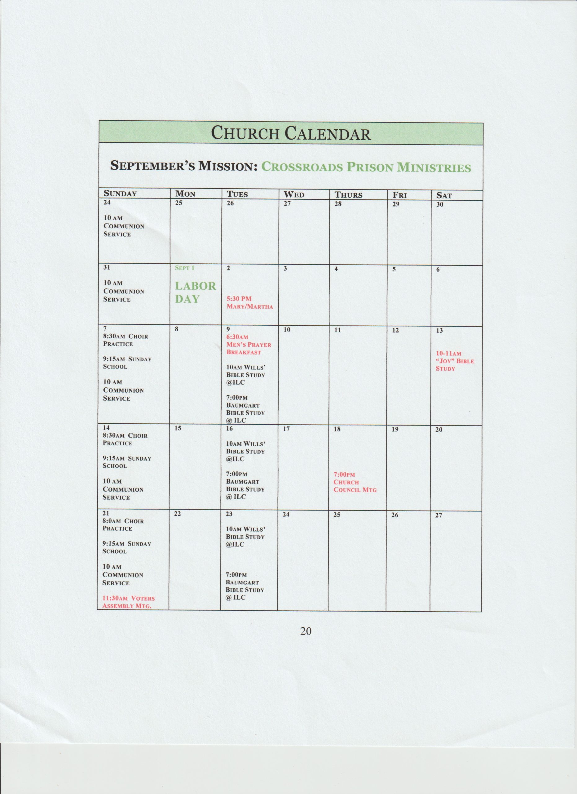 September2025 Calendar
