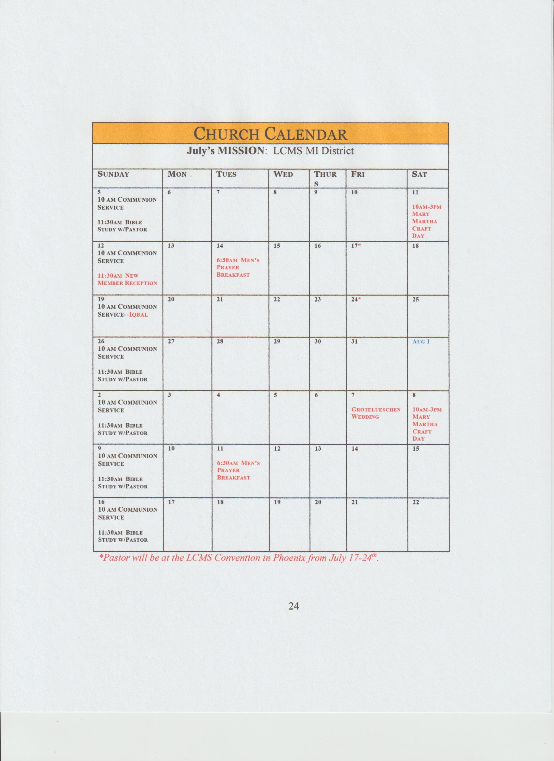 Summer 2026 Calendar